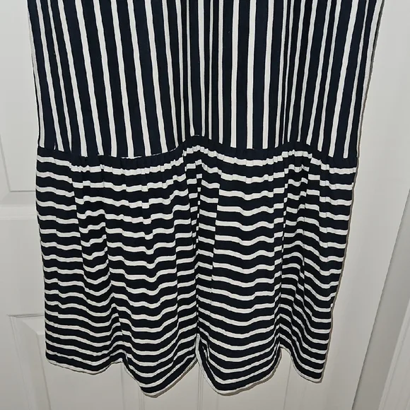 Navy And White Stripe BODEN Dress - Picture 5 of 6